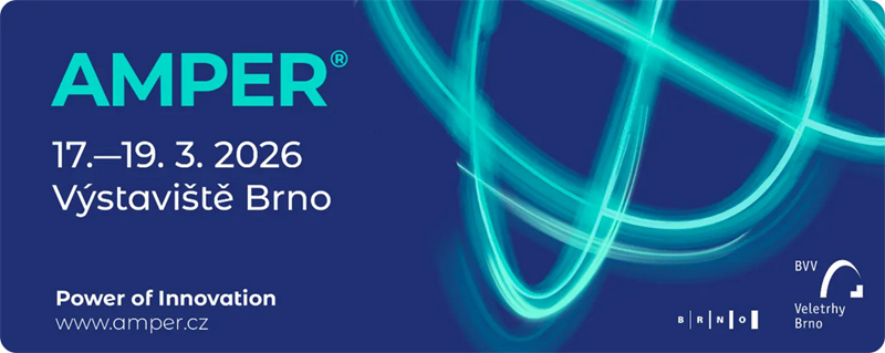 AMPER  17.–19. 3. 2026  Mezinárodní veletrh elektrotechniky, elektroniky a energetiky