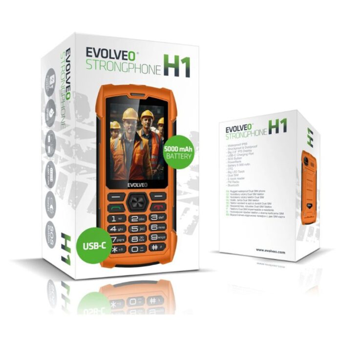 EVOLVEO 1 STRONGPHONE H1 orange retail box EVOLVEO 1 STRONGPHONE H1 orange retail box