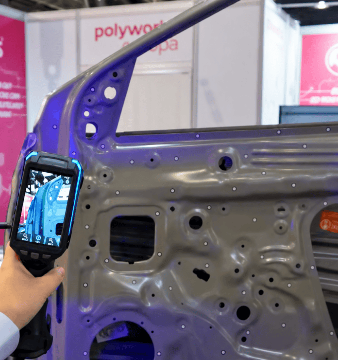 polyworks_MSV Ukázka 3D měření automobilového dílu v expozici PolyWorks na MSV v Brně. Foto: redakce Technika a trh, úprava pomocí AI.
